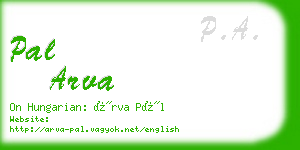 pal arva business card